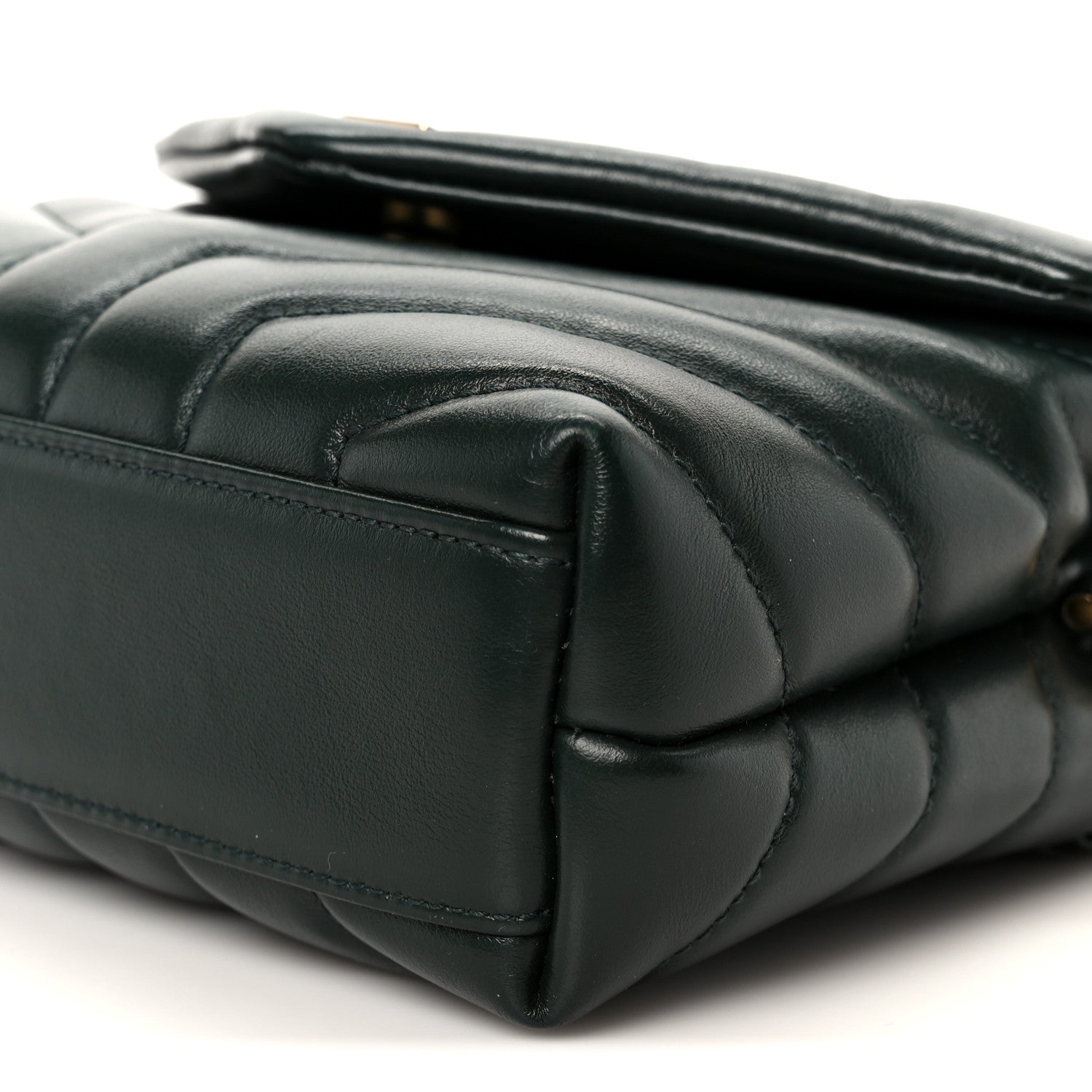 Calfskin Y Quilted Monogram Toy Loulou Crossbody Bag Deep Green