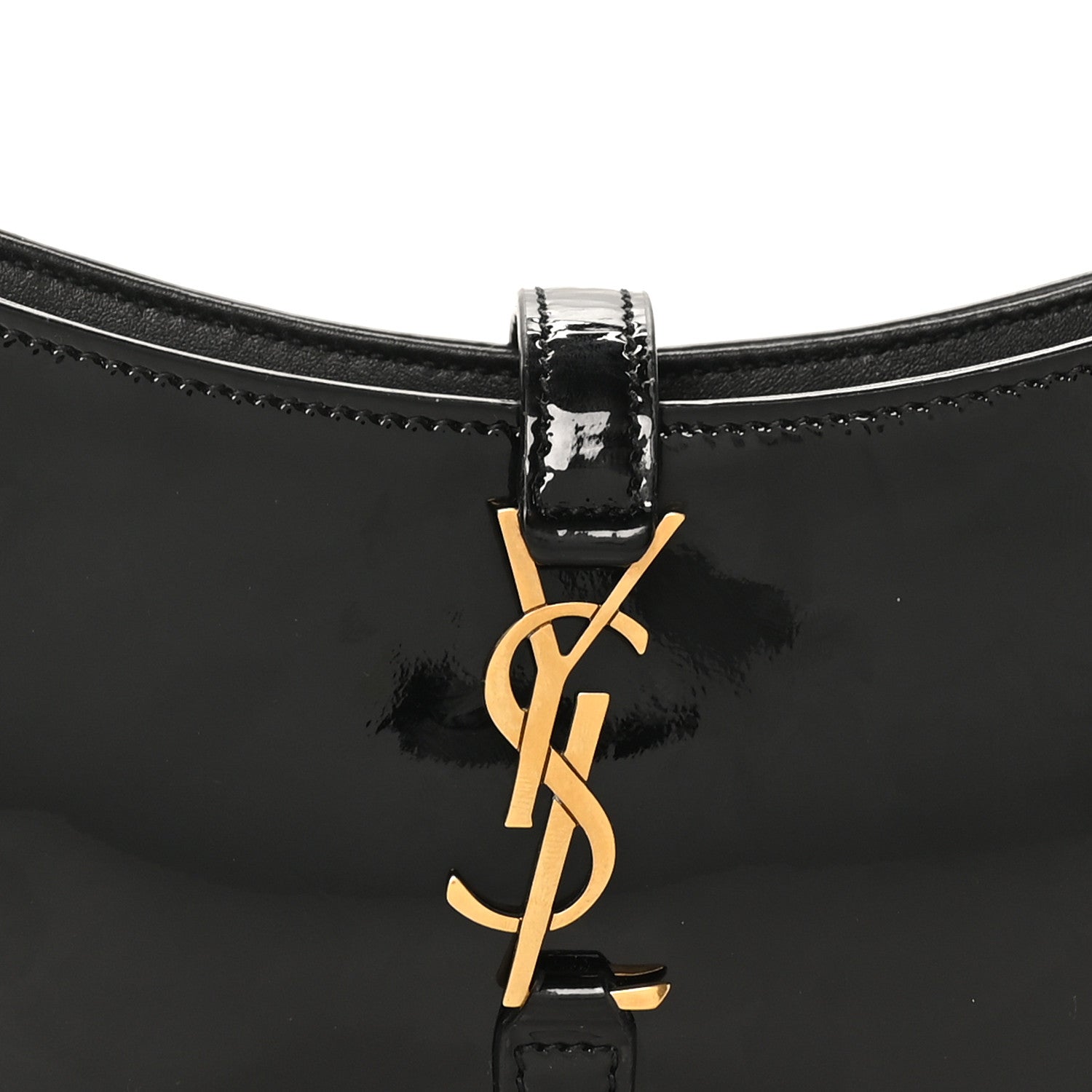 Patent Calfskin Le 5 A 7 Mini Hobo Black