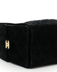 Suede Quilted Small CHNL 25 Handbag Black