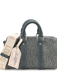 Monogram Washed Denim Keepall Bandouliere 25
