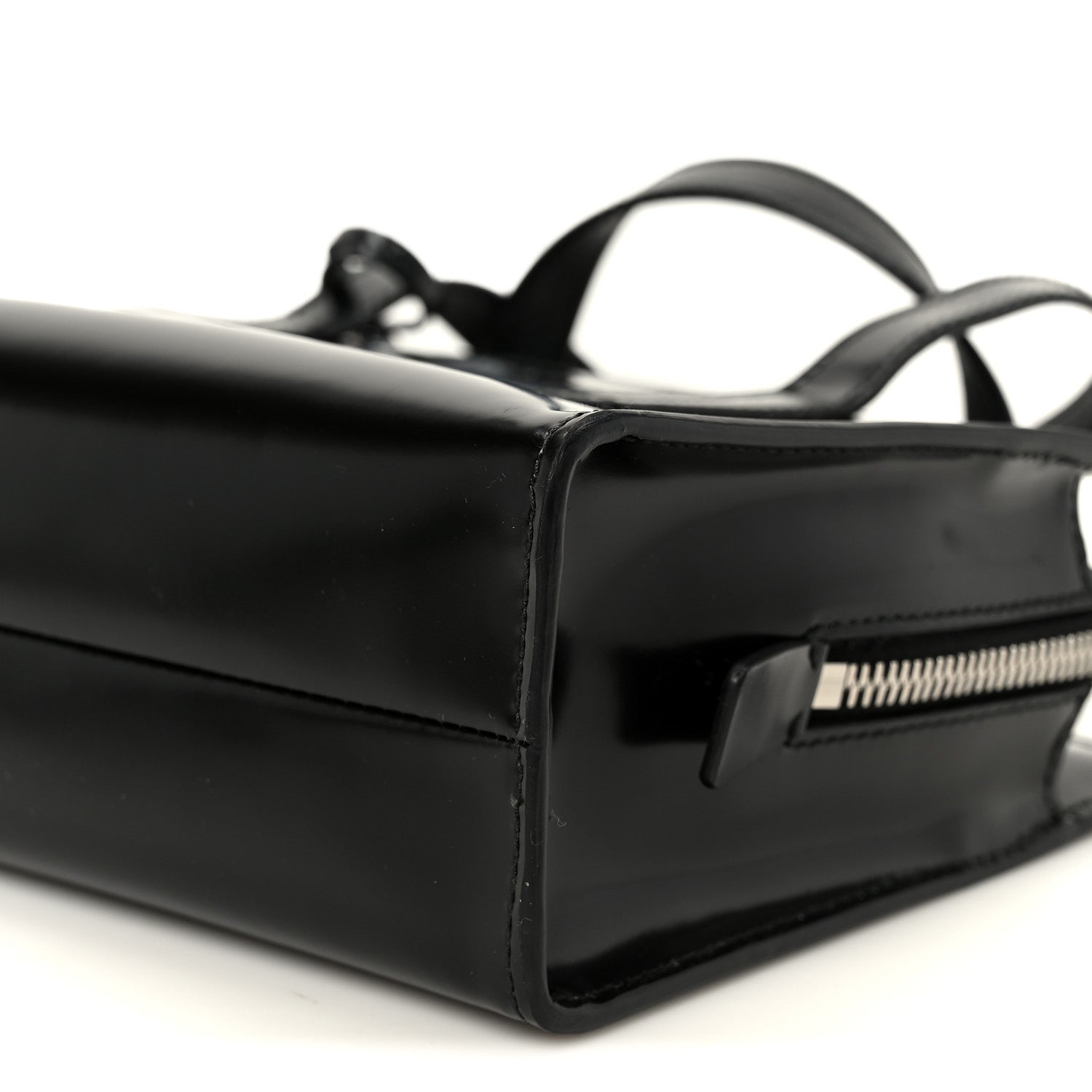 Spazzolato Mini Re-Edition 1995 Double Handle Handbag Black