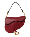 Grained Calfskin Saddle Bag Red