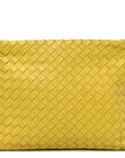 Nappa Intrecciato Fold Clutch Lemon