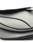 Grained Calfskin Saddle Bag Grey Stone