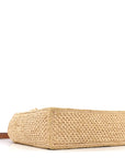 X PAULA'S IBIZA Raffia Font Tote Natural Tan