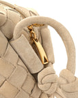 Suede Intrecciato Small Loop Camera Bag Sand