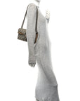 GG Supreme Monogram Suede Crystal Small Dionysus Shoulder Bag Beige Ebony Taupe