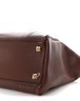 Supple Shiny Lambskin Medium New Luggage Brick