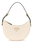 Soft Calfskin Small Arque Shoulder Bag White