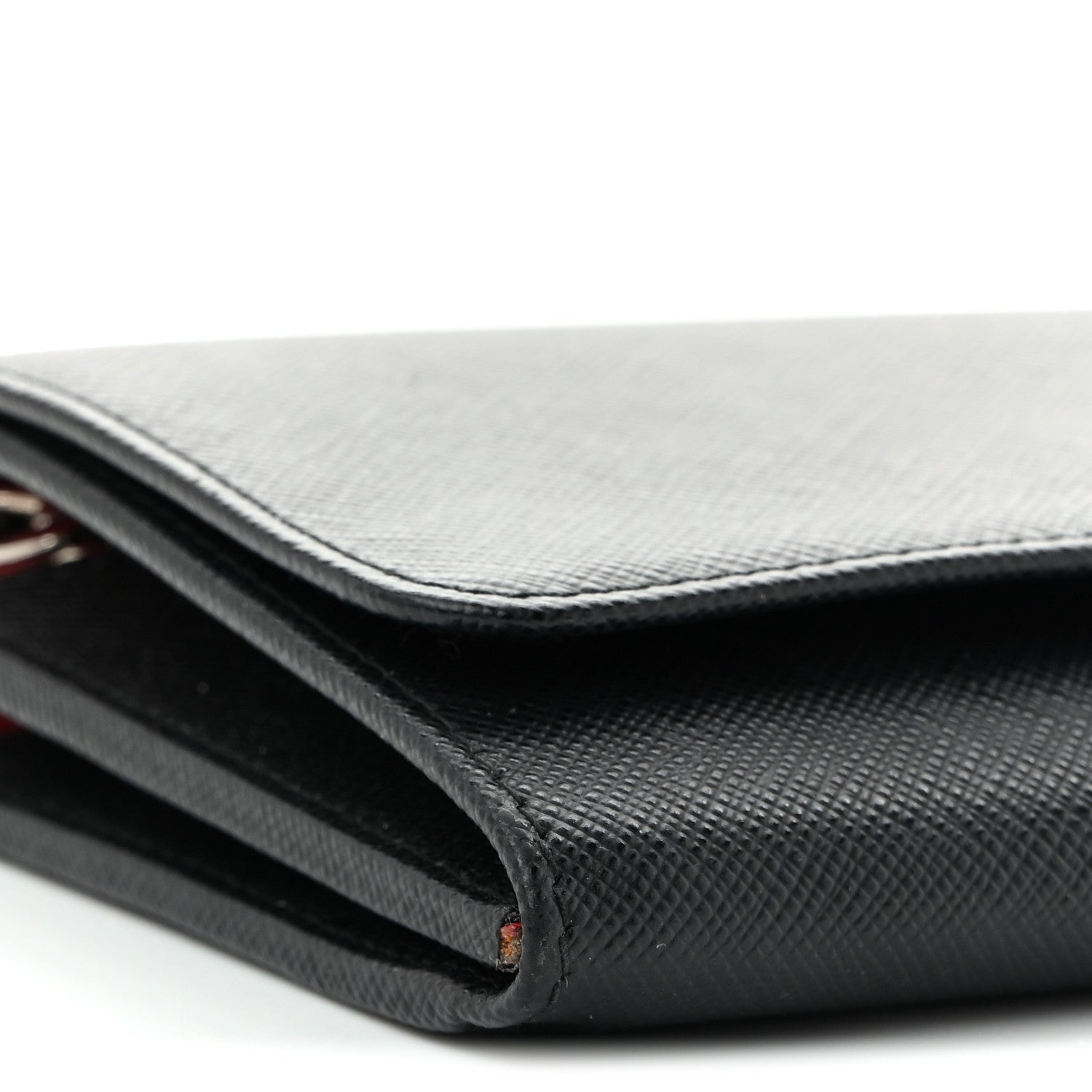 Saffiano Bi-Color Wallet On Chain Black Fuoco