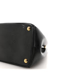 Saffiano Lux Medium Galleria Double Zip Tote Black