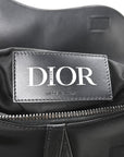 Nylon Grained Calfskin Saddle Bag Black Multicolor
