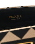 Jacquard Saffiano Triangolo Symbole Embroidered Large Tote Black Corda
