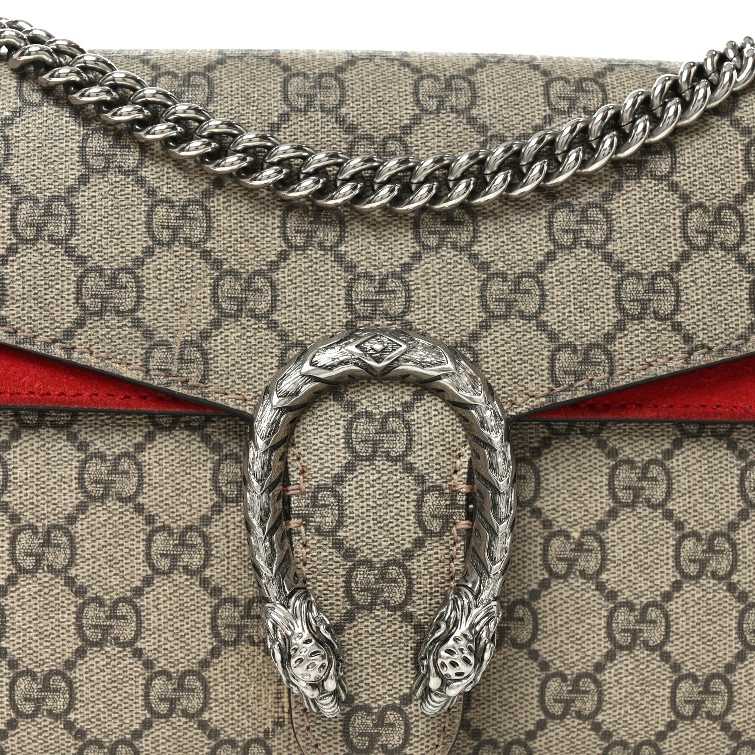 GG Supreme Monogram Small Dionysus Shoulder Bag Red