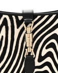 Pony Hair Zebra Print Calfskin Small Jackie 1961 Hobo Black White