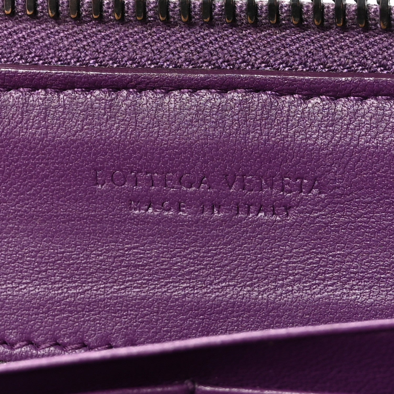 Nappa Intrecciato Zip Around Wallet Aubergine