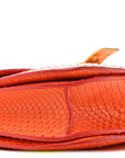 Snakeskin Medium Classic Box Flap Orange