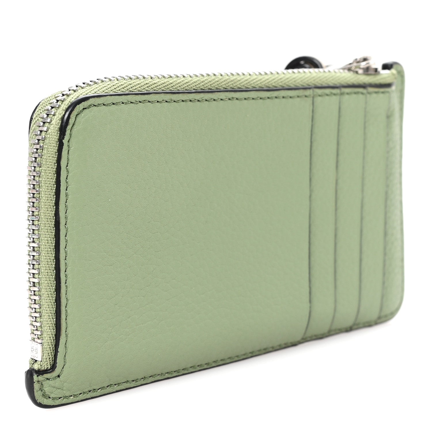 Soft Grained Calfskin Coin Card Holder Rosemary Tan