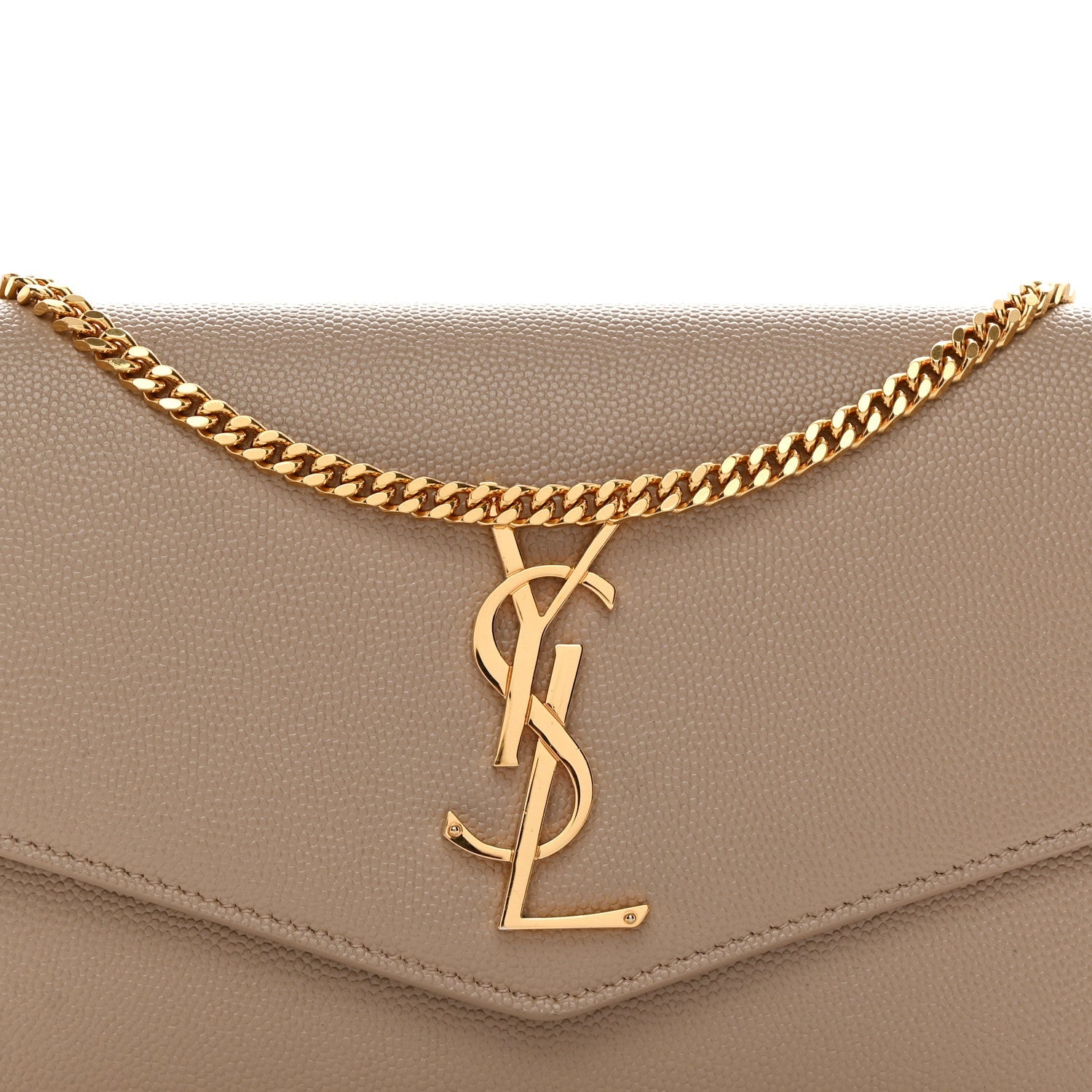 Grain De Poudre Monogram Uptown Chain Wallet Dark Beige