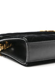 Velvet Tri-Quilt Monogram Medium College Bag Black