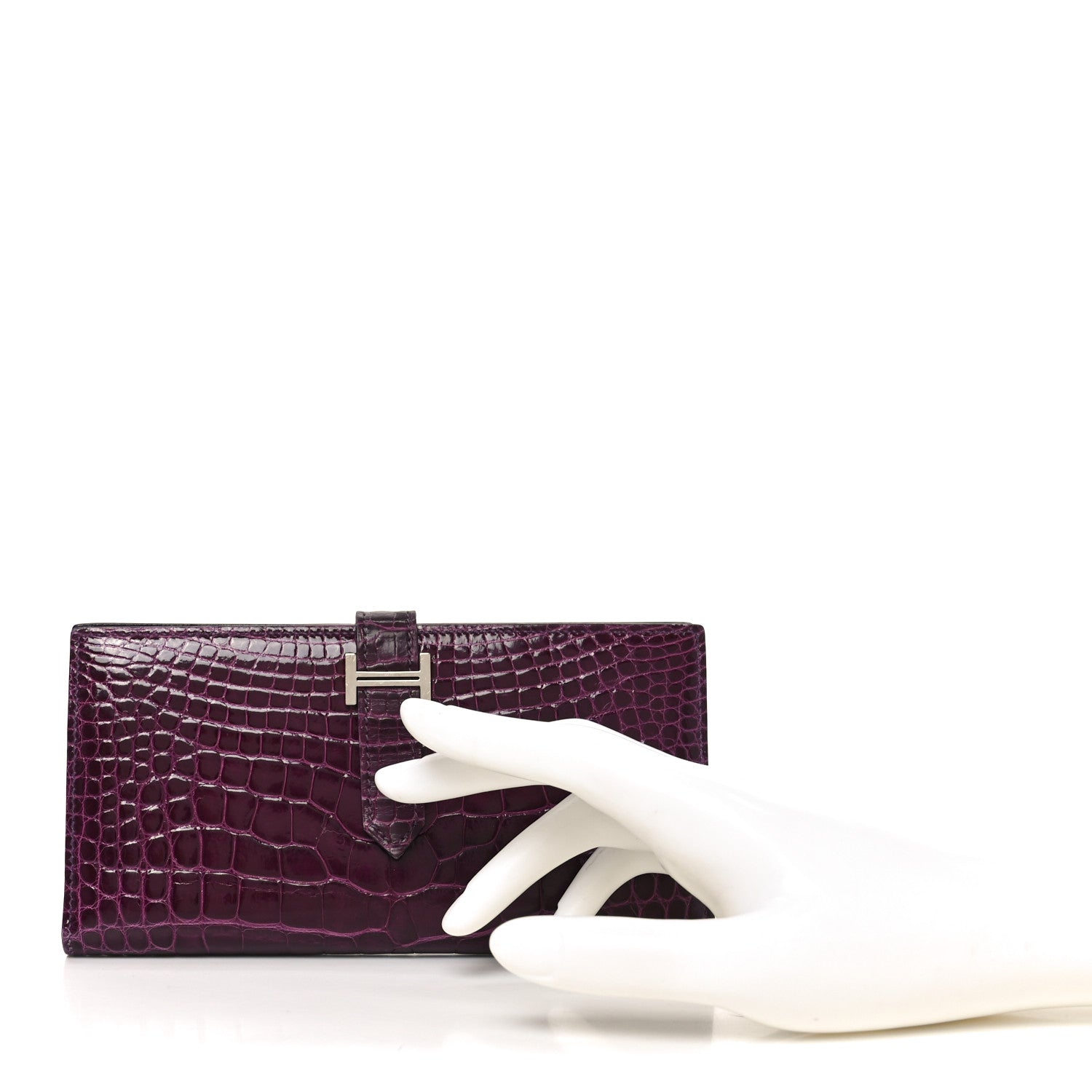 Shiny Alligator Bearn Wallet Amethyst