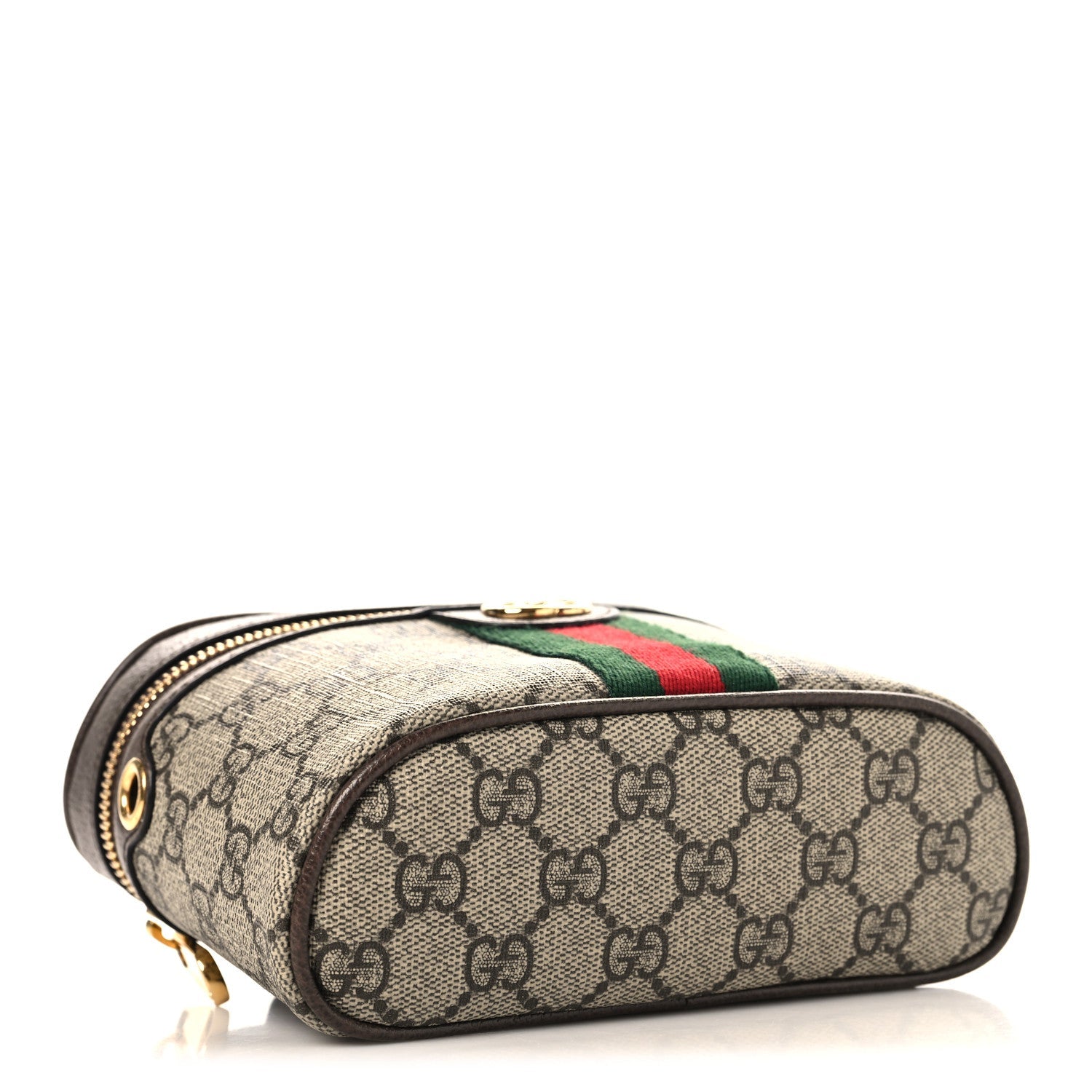 GG Supreme Monogram Textured Dollar Calfskin Web Ophidia Belt Bag 110 44 Beige Ebony New Acero