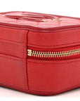 Caviar Quilted Small CC Filigree Vanity Case Red