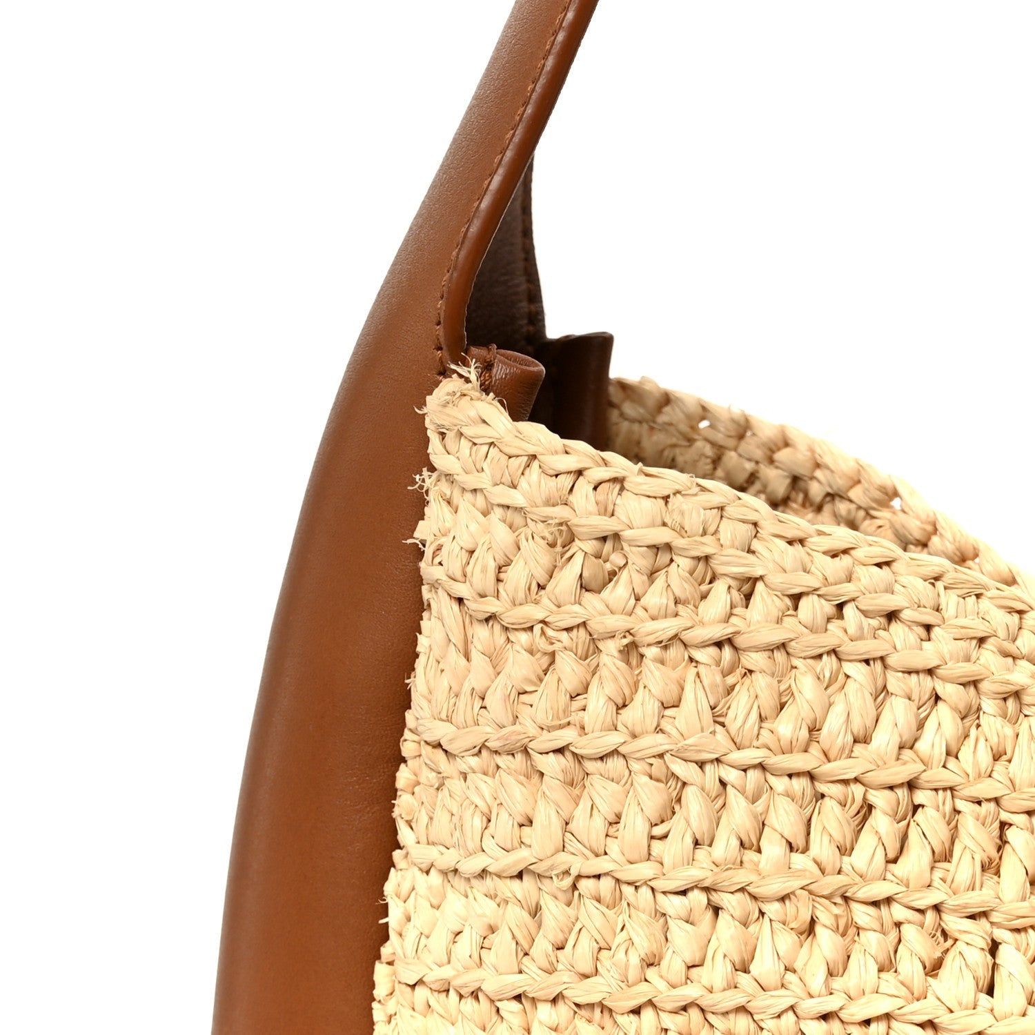 Raffia Calfskin Le 5 A 7 Small Hobo Natural Brick
