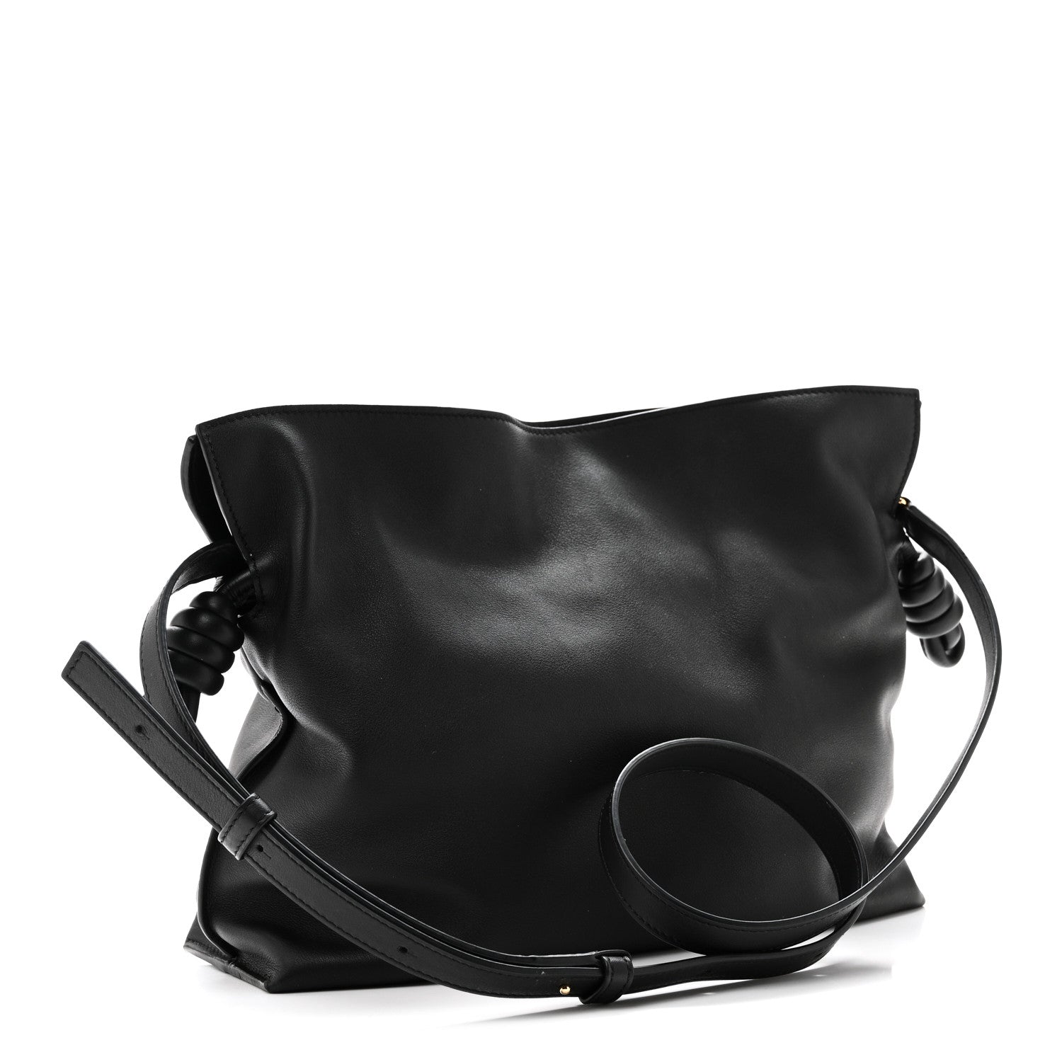 Nappa Calfskin Medium Flamenco Knot Clutch Black