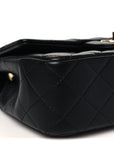 Lambskin Quilted Mini Rectangular Flap Black