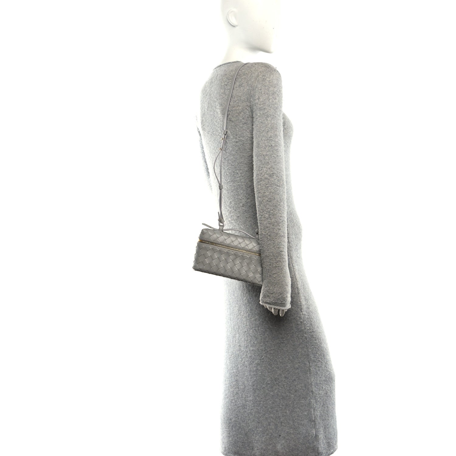 Calfskin Intrecciato Bang Bang Vanity Case Limestone