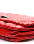 Glazed Calfskin Quilted Reissue Wallet On Chain WOC Red