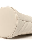 Calfskin Matelasse Mini GG Marmont 2.0 Bucket Bag White
