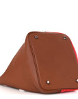 Taurillon Clemence Casaque Picotin Lock 22 MM Gold Rouge De Coeur