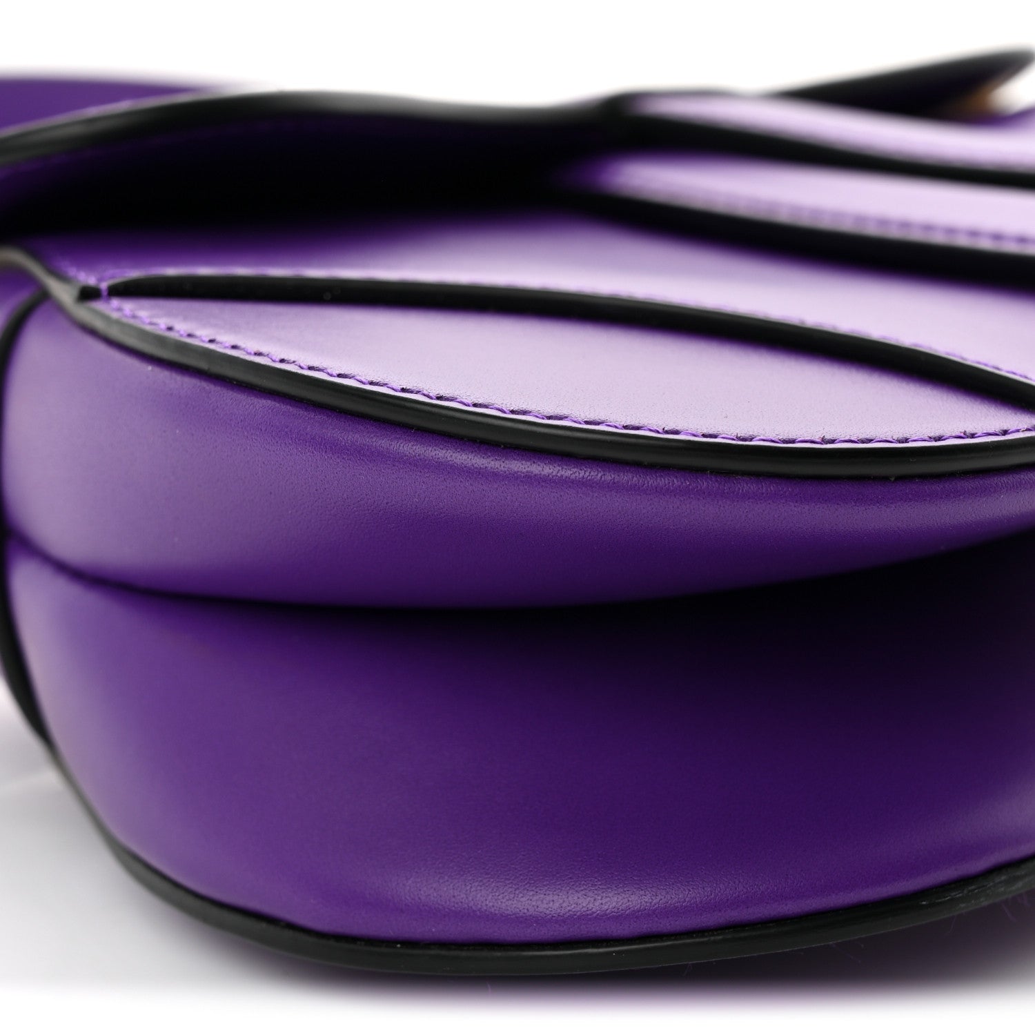 Supple Calfskin Mini Saddle Bag Purple