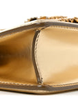 Metallic Nappa Small Devotion Envelope Top Handle Bag Gold