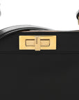 Vitello Seta Shiny Nappa Medium Peekaboo I SEE U Satchel Black Light Rose