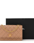 Calfskin Quilted Perfect Fit Wallet On Chain WOC Beige