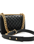 Caviar Quilted Small Boy Flap Black