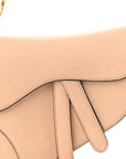 Grained Calfskin Mini Saddle Bag Beige
