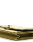 Lambskin Quilted CHNL 19 Wallet On Chain WOC Green