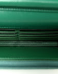 Caviar Quilted Wallet On Chain WOC Green