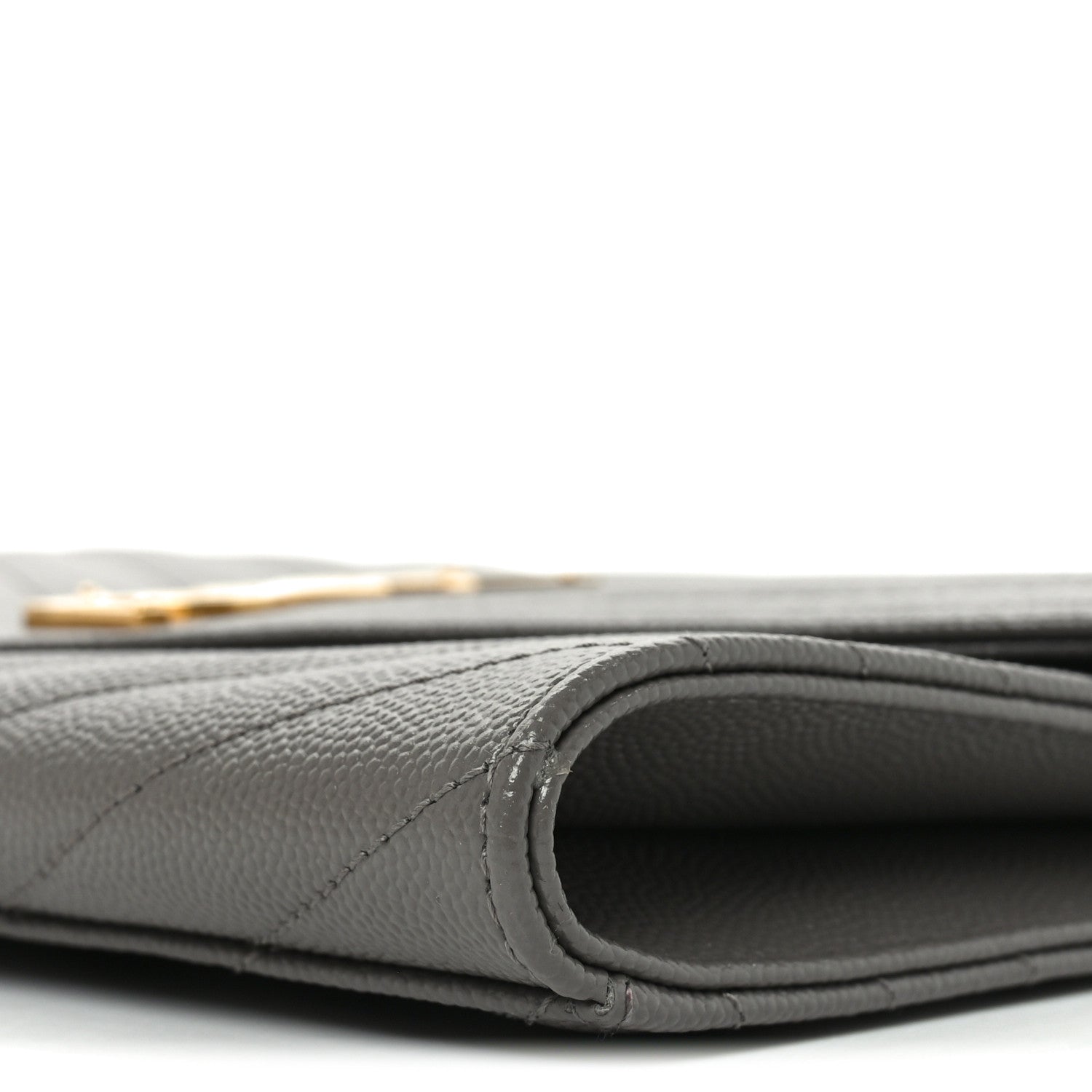 Grain De Poudre Matelasse Chevron Monogram Envelope Clutch Fog