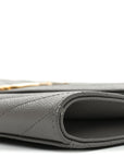 Grain De Poudre Matelasse Chevron Monogram Envelope Clutch Fog