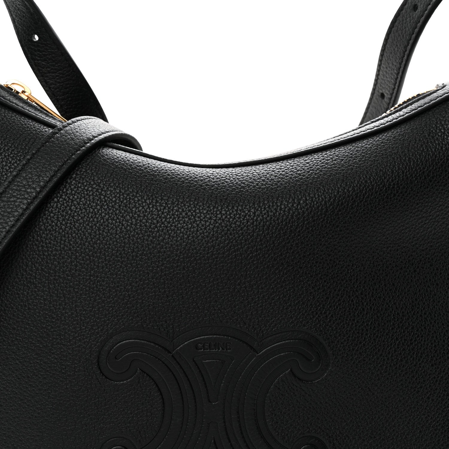 Supple Calfskin Cuir Triomphe Small Heloise Shoulder Bag Black
