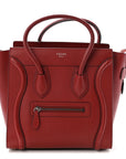 Drummed Calfskin Micro Luggage Merlot