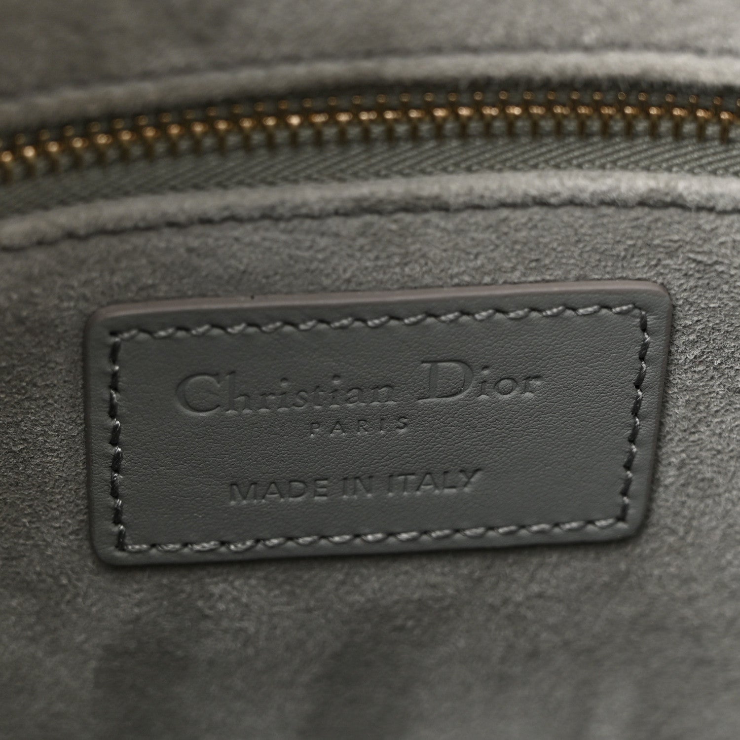 Ultra Matte Calfskin Cannage Medium Lady D1OR Grey Stone
