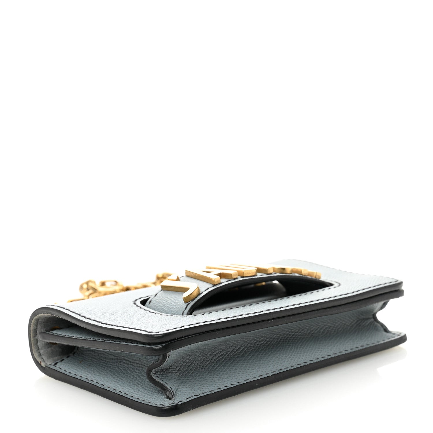 Grained Calfskin Mini J'AD1OR Chain Flap Bag Sky Blue