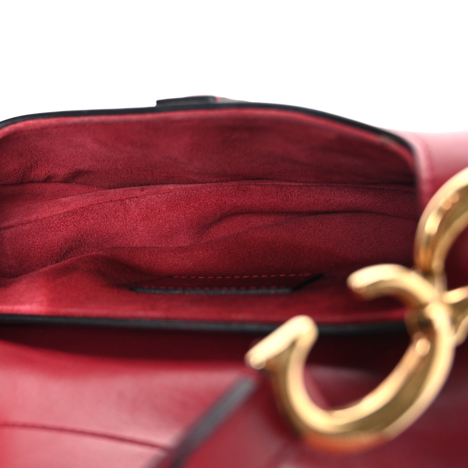 Calfskin Mini Saddle Bag Red