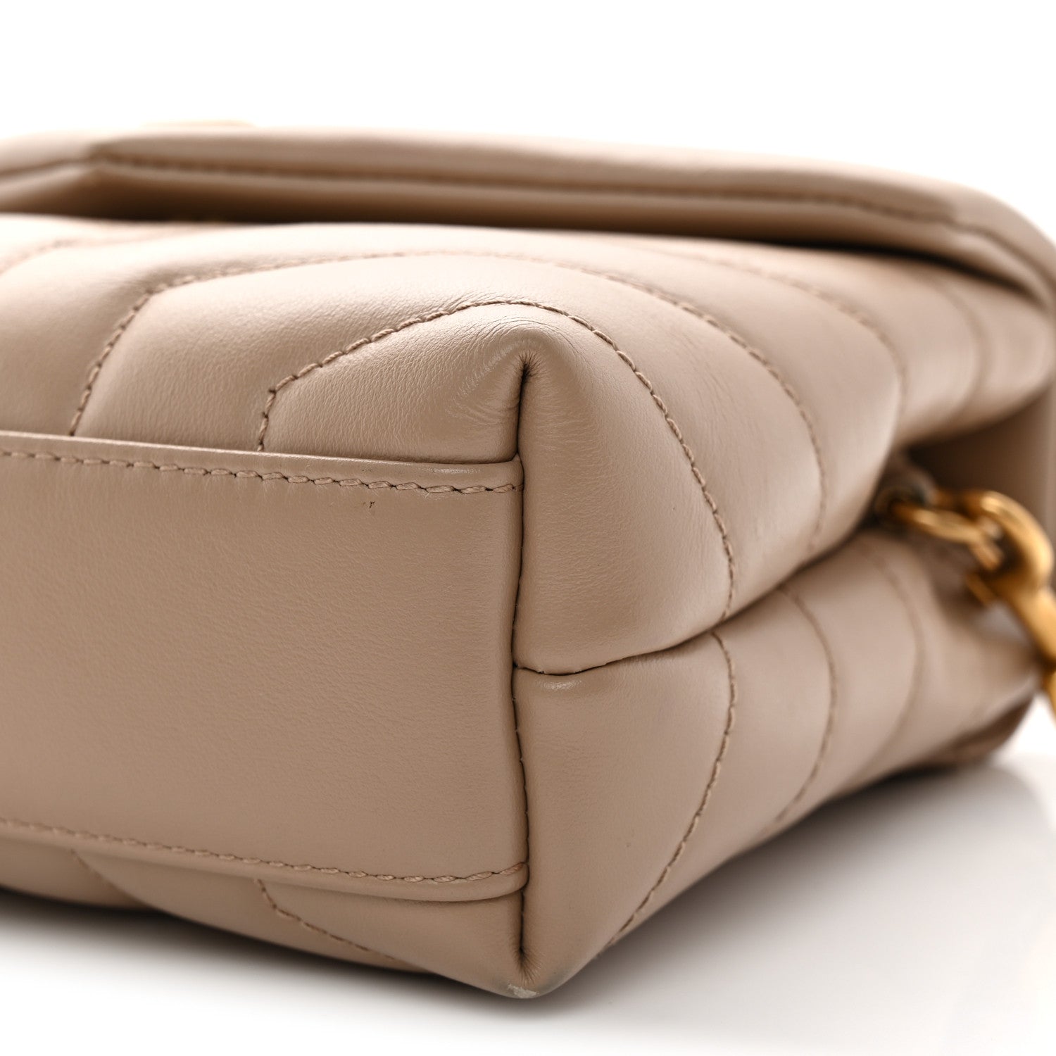 Calfskin Y Quilted Monogram Toy Loulou Crossbody Bag Dark Beige